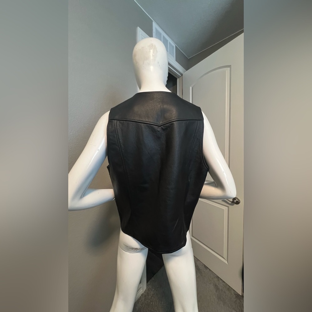 North Bound Leather Men's Plain Open Front Vest - Picture 7 of 13
